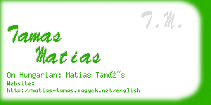 tamas matias business card